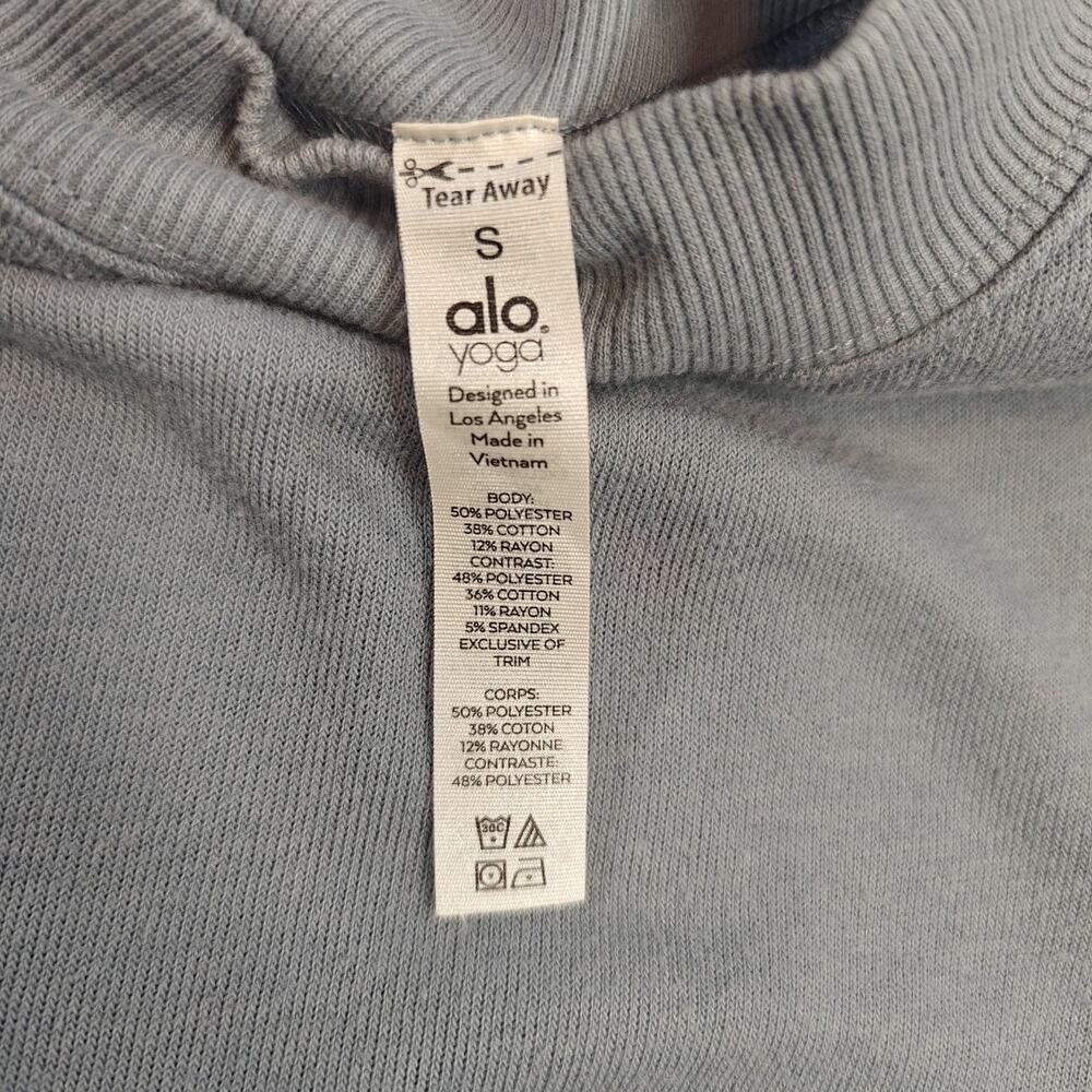 ALO Yoga Freestyle Slate Blue Mock Neck Sweatshirt sz S - Picture 12 of 12